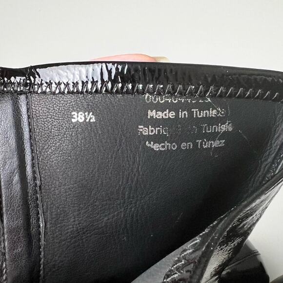 Free People Double Stack Black Patent Leather Platform Boots 8.5 - Picture 11 of 11